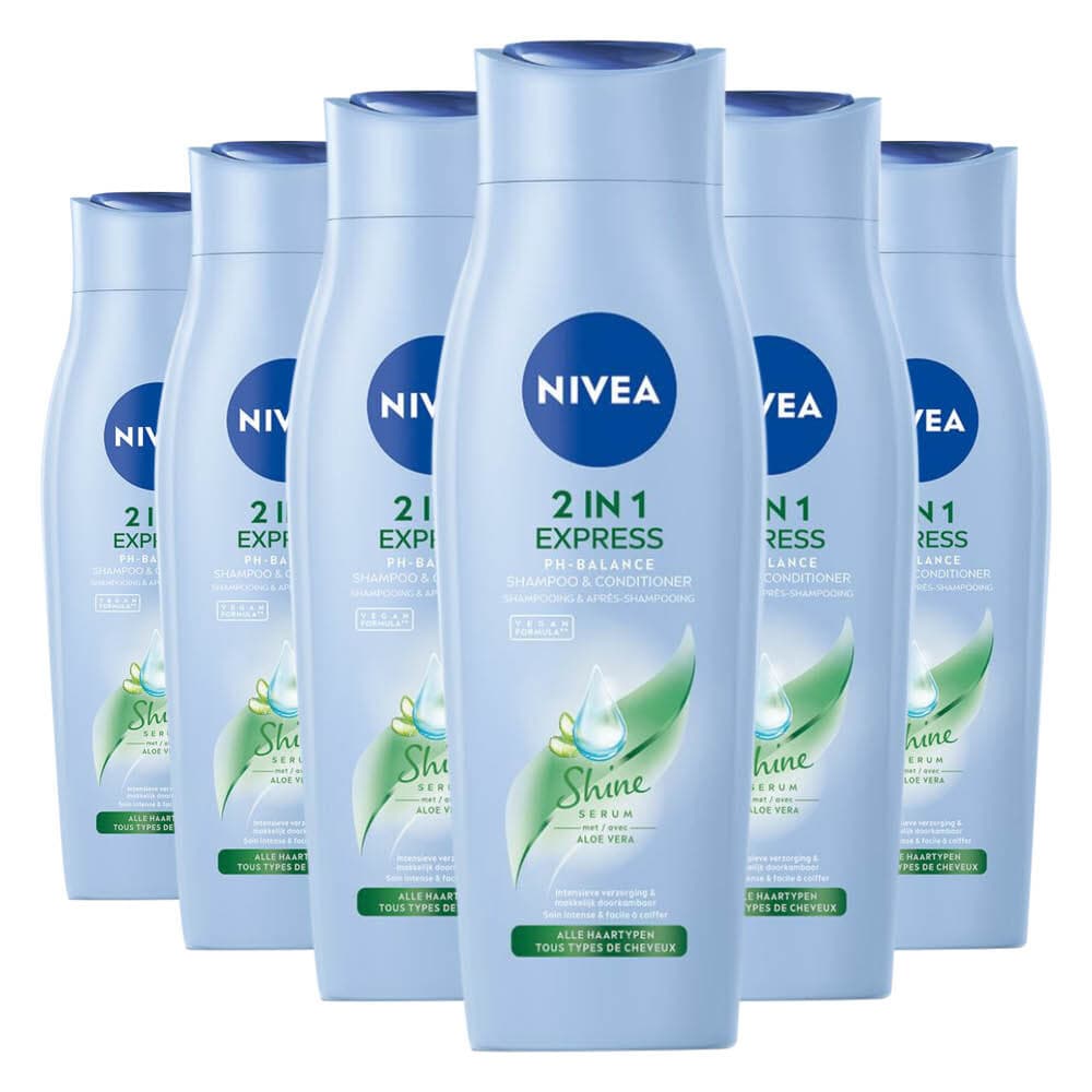 6x NIVEA 2-in-1 Shampoo + Conditioner Care Express 250 ml