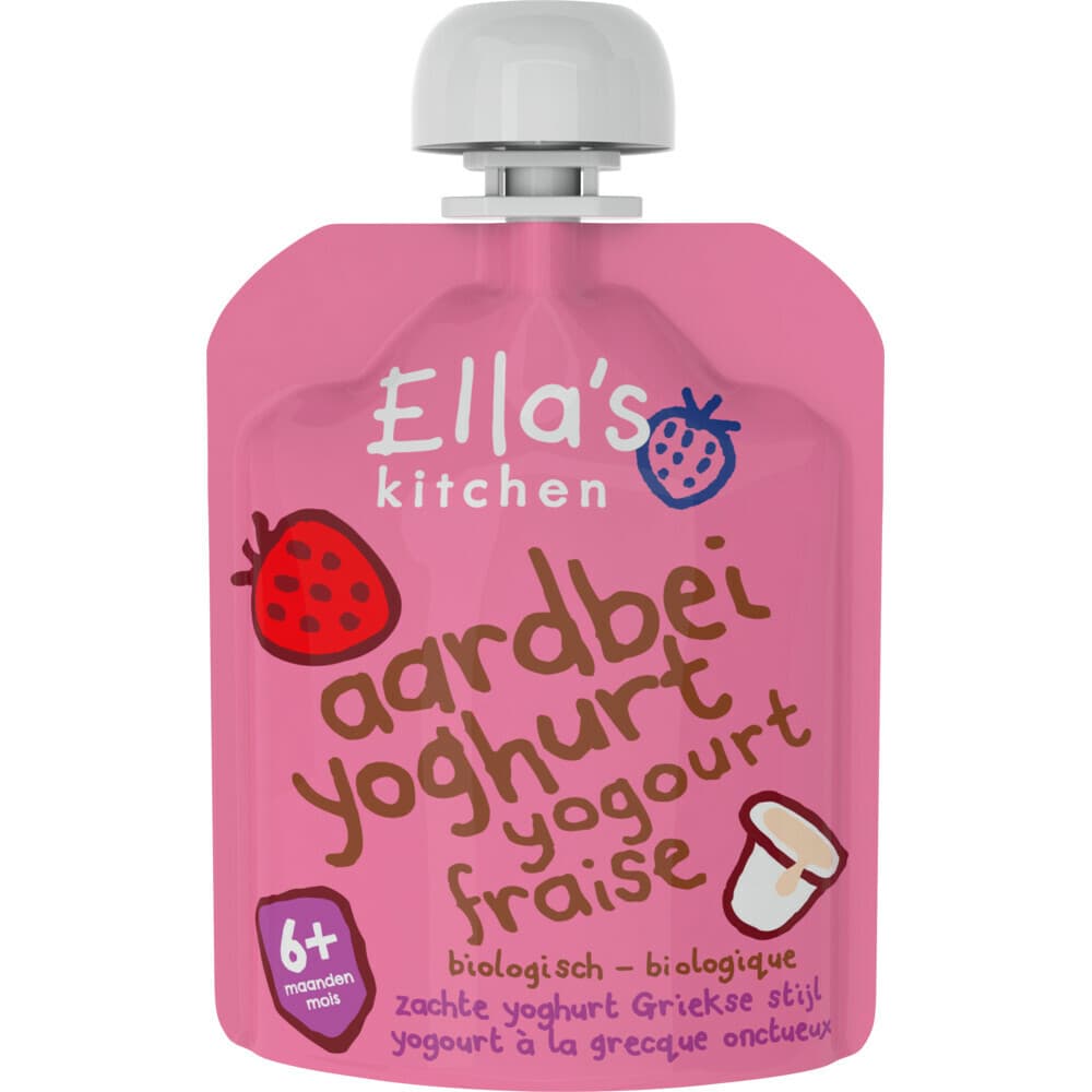 Ella's Kitchen Yoghurt Griekse Stijl 6+ m Aardbei 90 gr