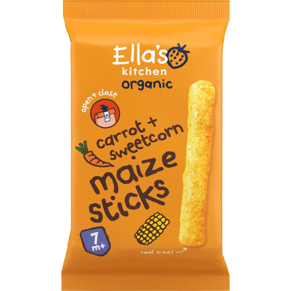 Ella's Kitchen Gepoft Smikkelstengels 7+ m Mais Wortel 16 gr