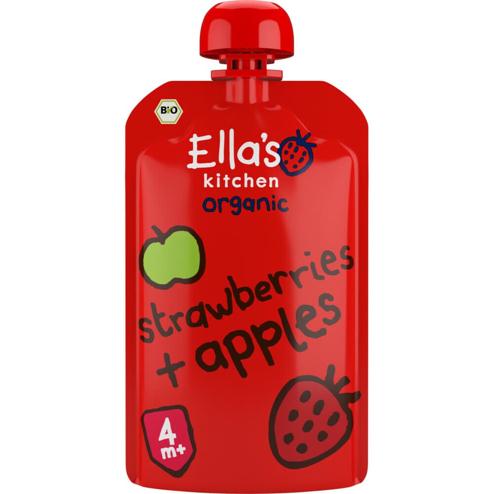 Ella's Kitchen Knijpzakje 4+ m Appel Aardbei 120 gr