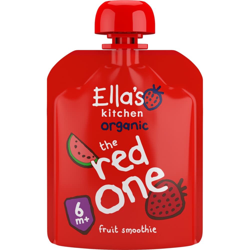 Ella's Kitchen Knijpzakje Fruit Smoothie 6+ m Banaan Aardbei Appel Framboos Watermeloen 90 gr