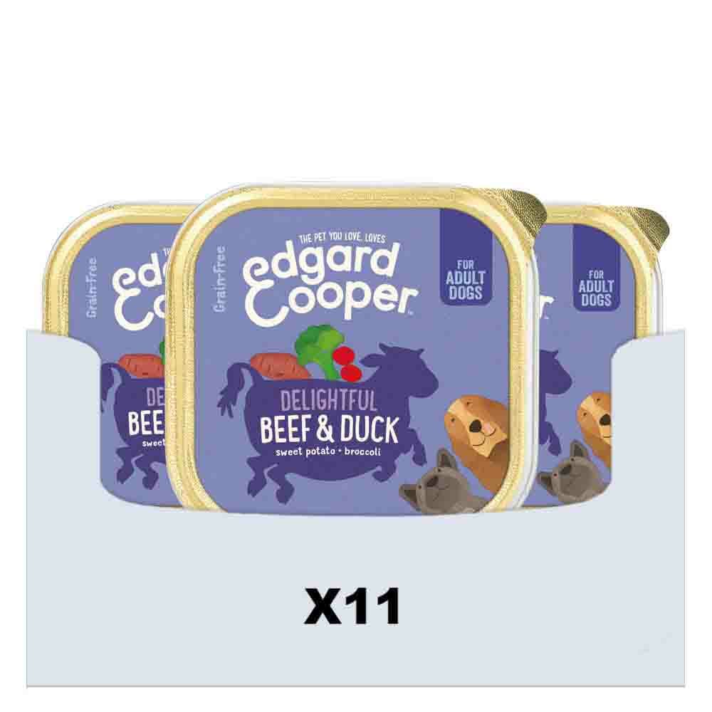 11x Edgard&Cooper Kuipje Vers Vlees Hondenvoer Rund - Eend 150 gr