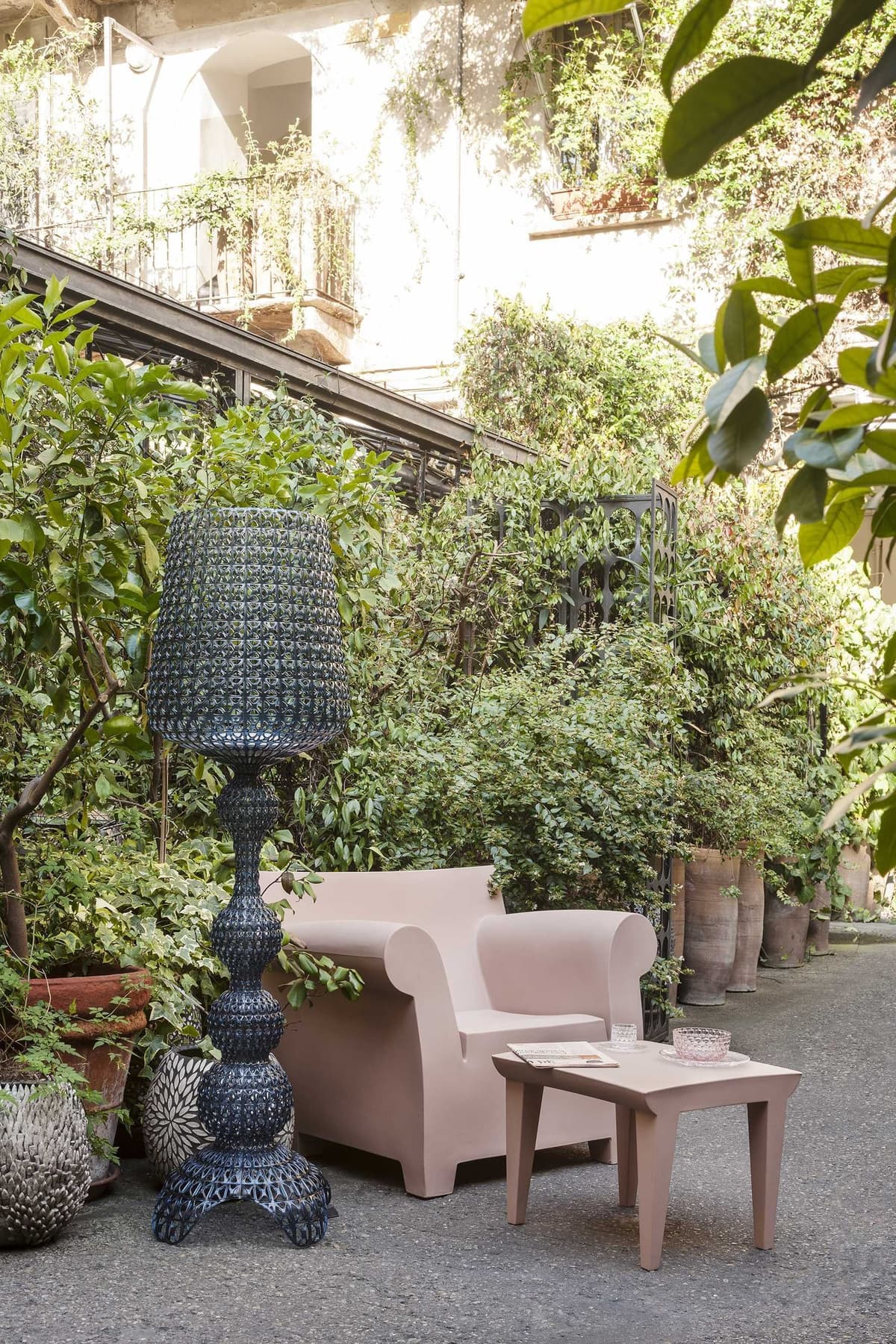 Kartell Bubble Club Tafel Bijzettafel 52x52 Terracotta thumbnail 2