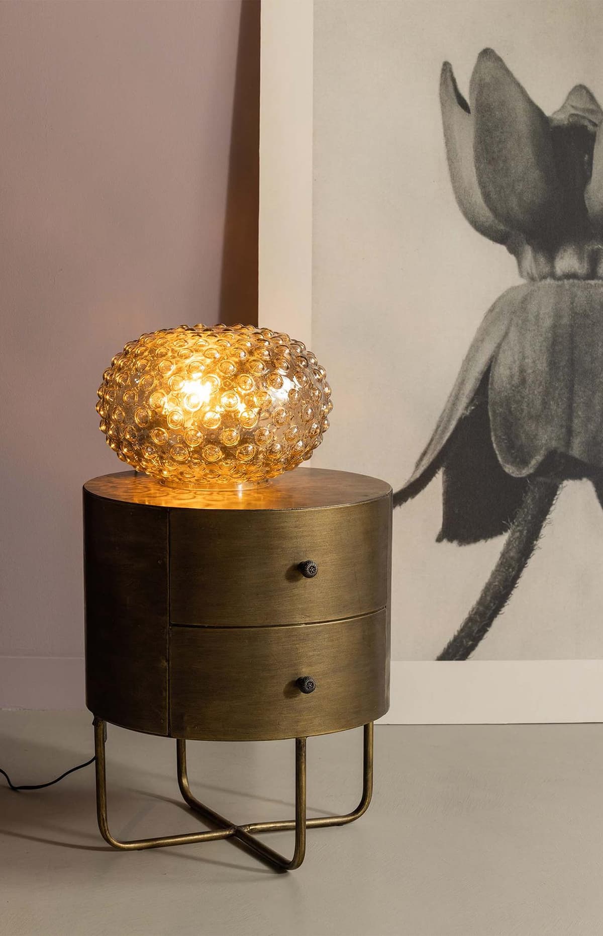 WOOOD Glossy Nachtkast Antique Brass thumbnail 2