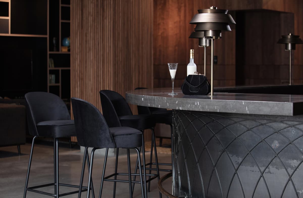 WOOOD Vogue Barkruk H65 Fluweel Khaki thumbnail 3