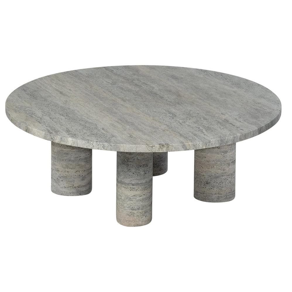 Blomus Volos SalontafelØ75 Silver Travertine