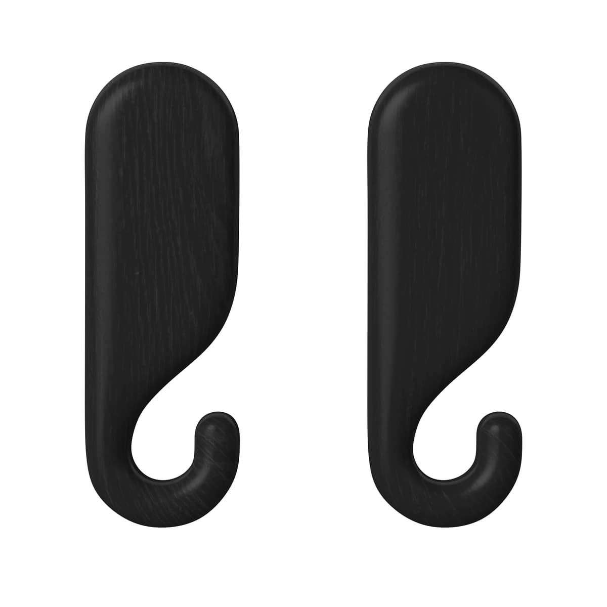 Bolia Nob Haak 8,5cm Set Van 2 Zwart Geolied Eiken