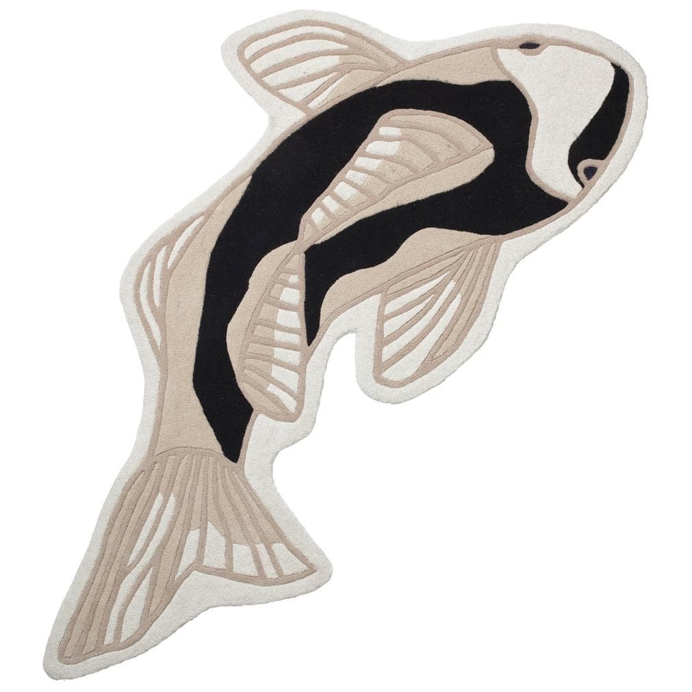 Broste Copenhagen Koi Vis Vloerkleed Black/Beige