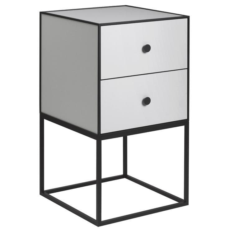 Audo Copenhagen Frame 35 Nachtkastje Met 2 Laden Lichtgrijs