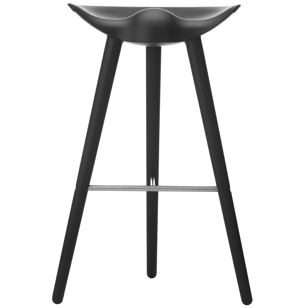 Audo Copenhagen ML42 Barkruk H81 Zwart Gebeitst Beuken Roestvrijstaal