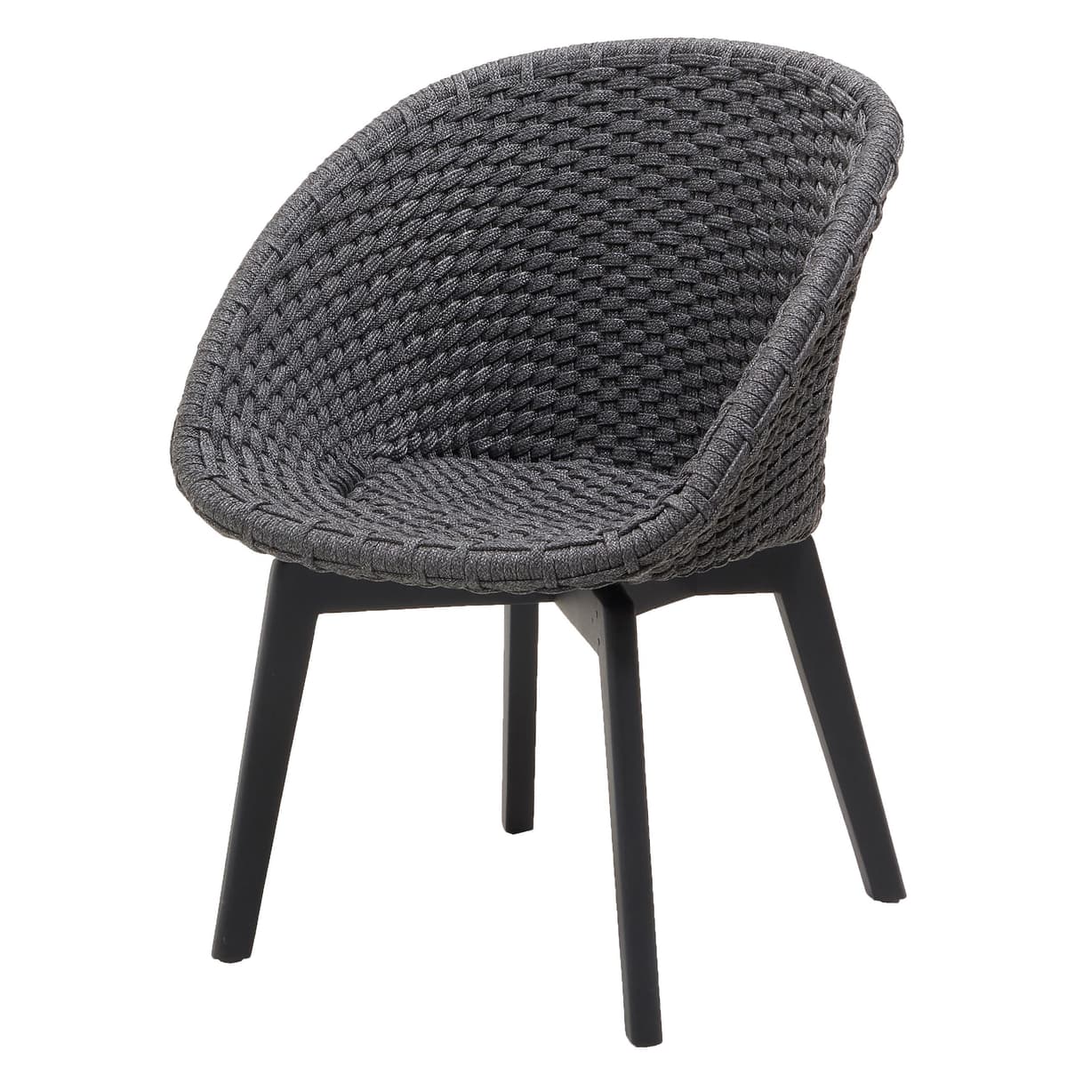 Cane-Line Peacock Eetkamerstoel Donkergrijs Zwart Teak