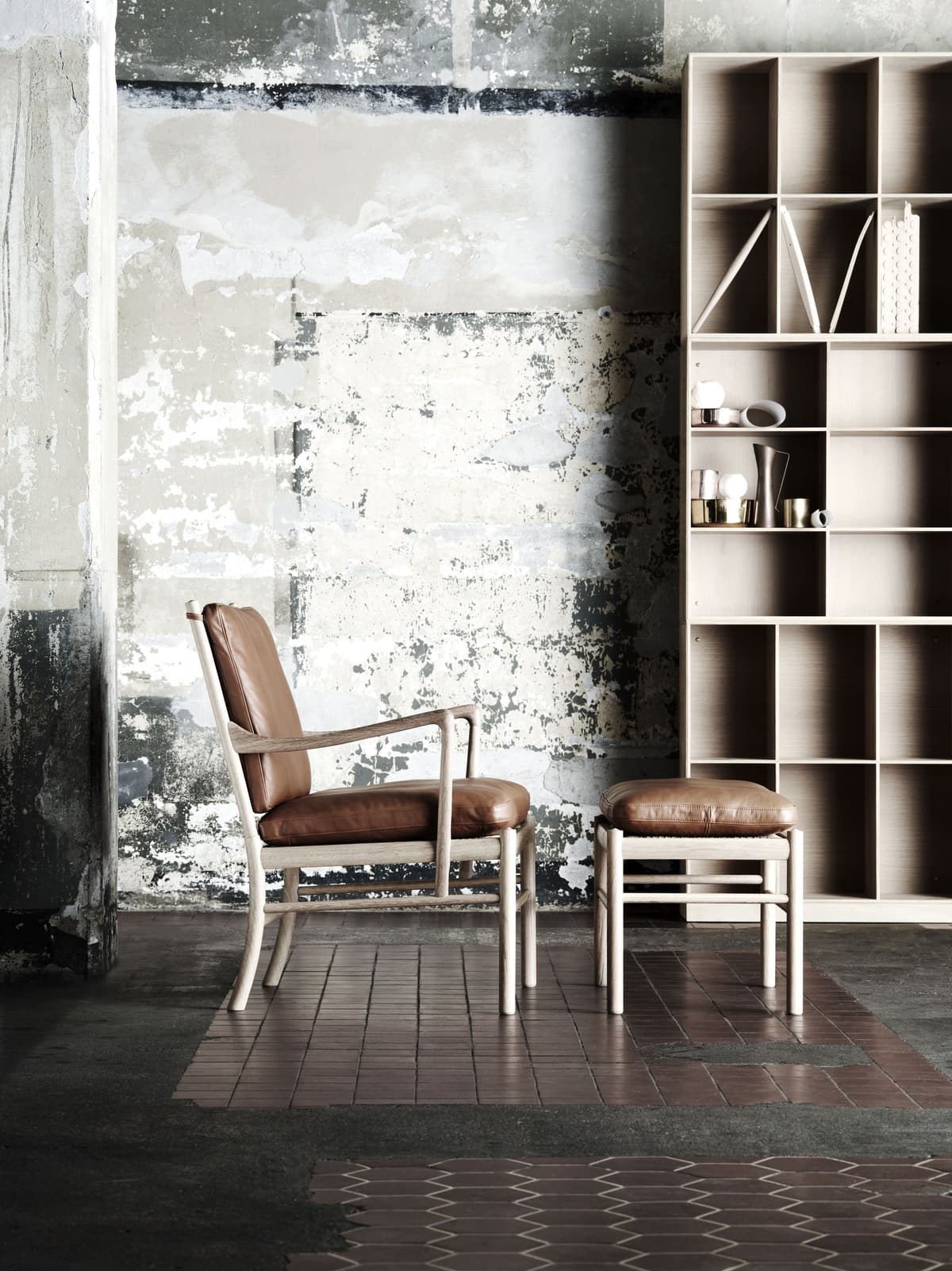 Carl Hansen&Son OW149F Colonial Voetenbank Gezeept Eiken Thor 307 Leer thumbnail 2