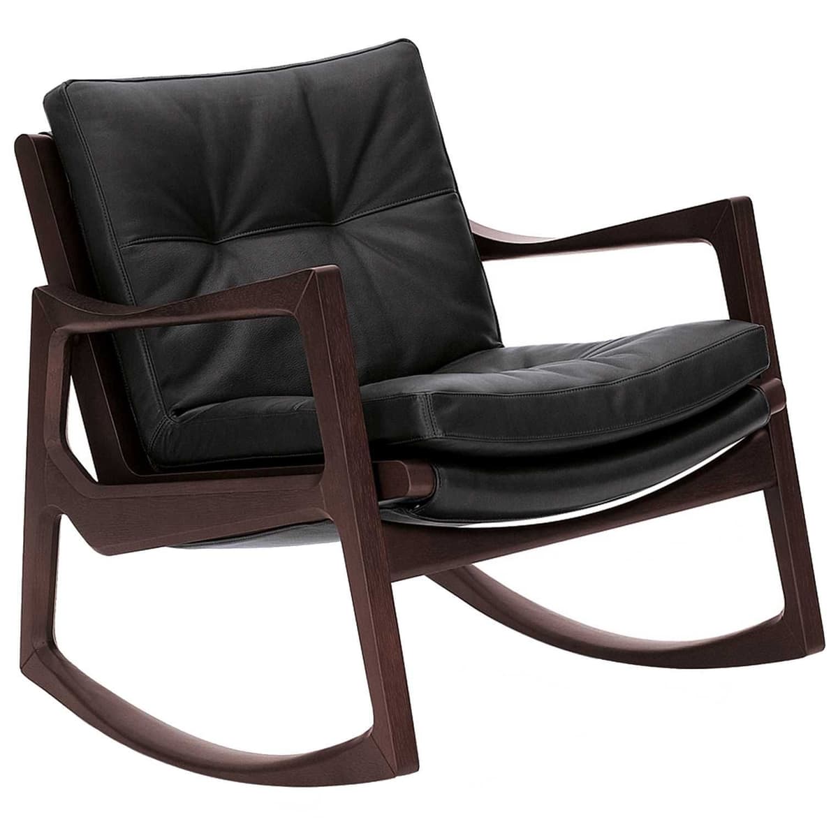 ClassiCon Euvira Schommelstoel Bruin Onderstel Zwart Leer