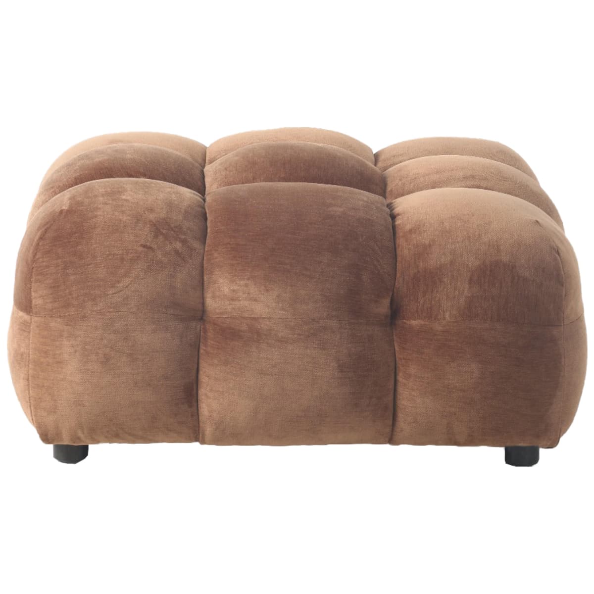 Dutchbone Hackman Hocker Velours Cognac_1