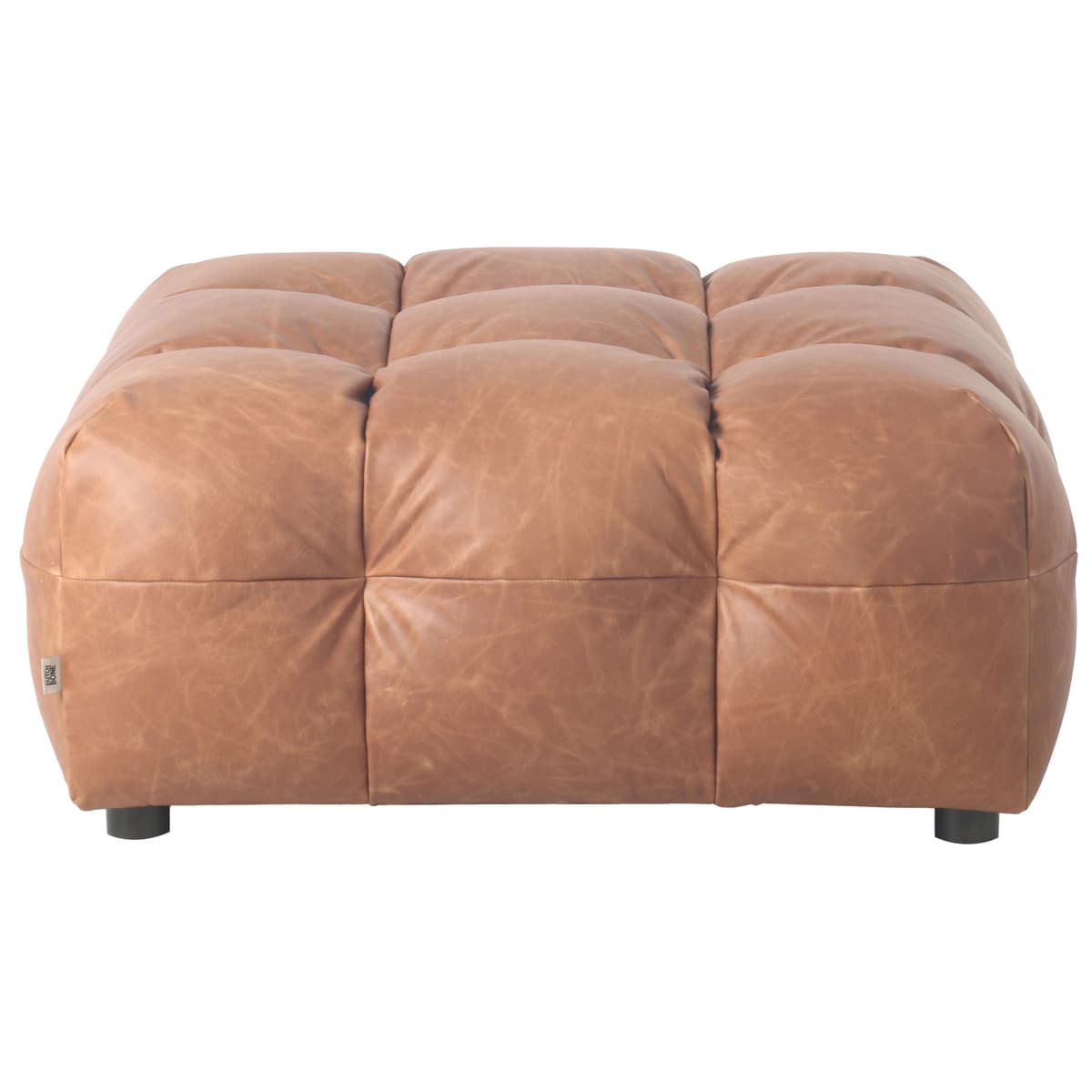 Dutchbone Hackman Hocker Leer Beige_1