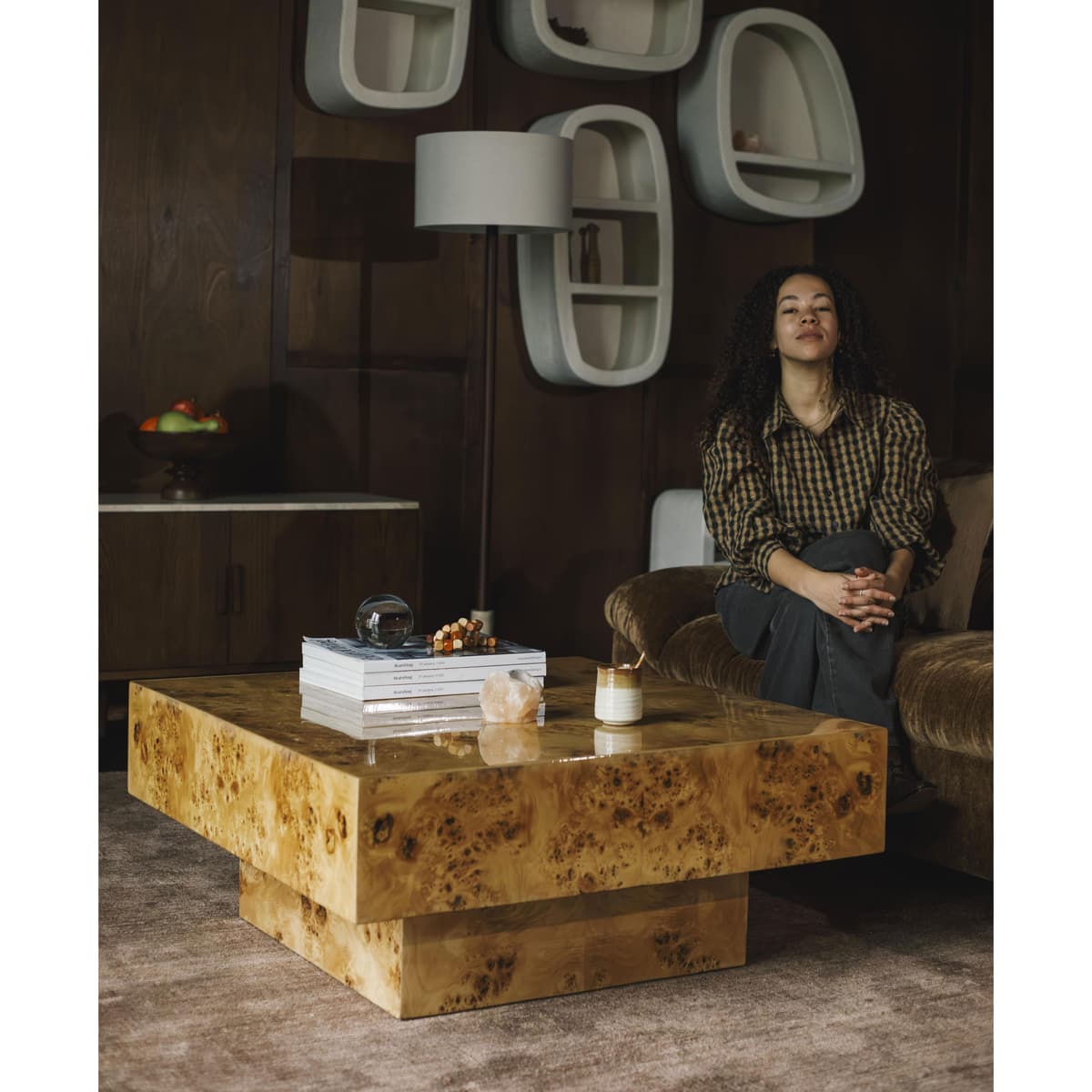 Dutchbone Quinn Salontafel 90x90 Walnoot thumbnail 2