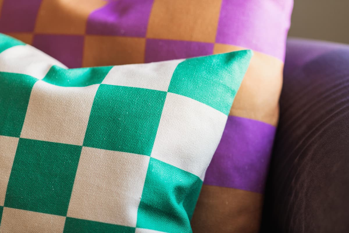 FÉST Checks Kussen 45x45 Green/Sand thumbnail 2