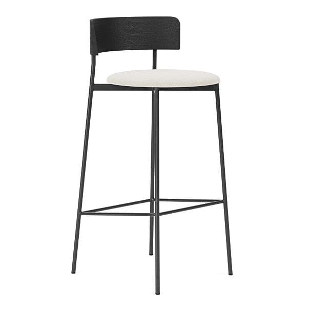 FÉST Friday Barkruk 75 Zwart Soil 01 Natural