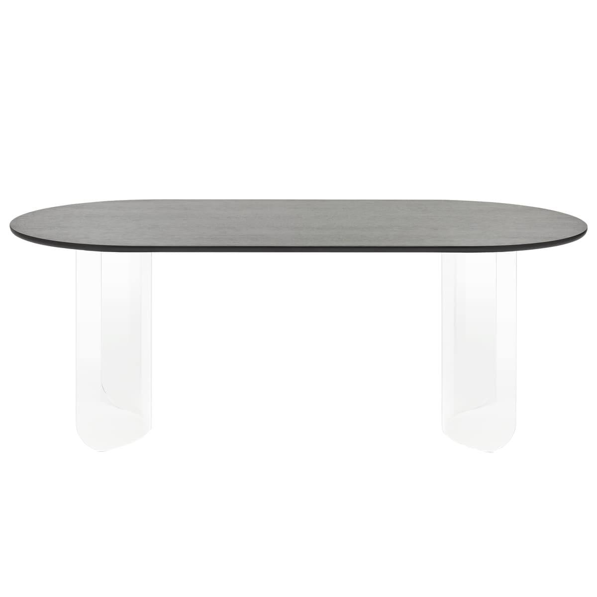 FÉST Plateau Eettafel 200x90 Transparant Zwart Blad