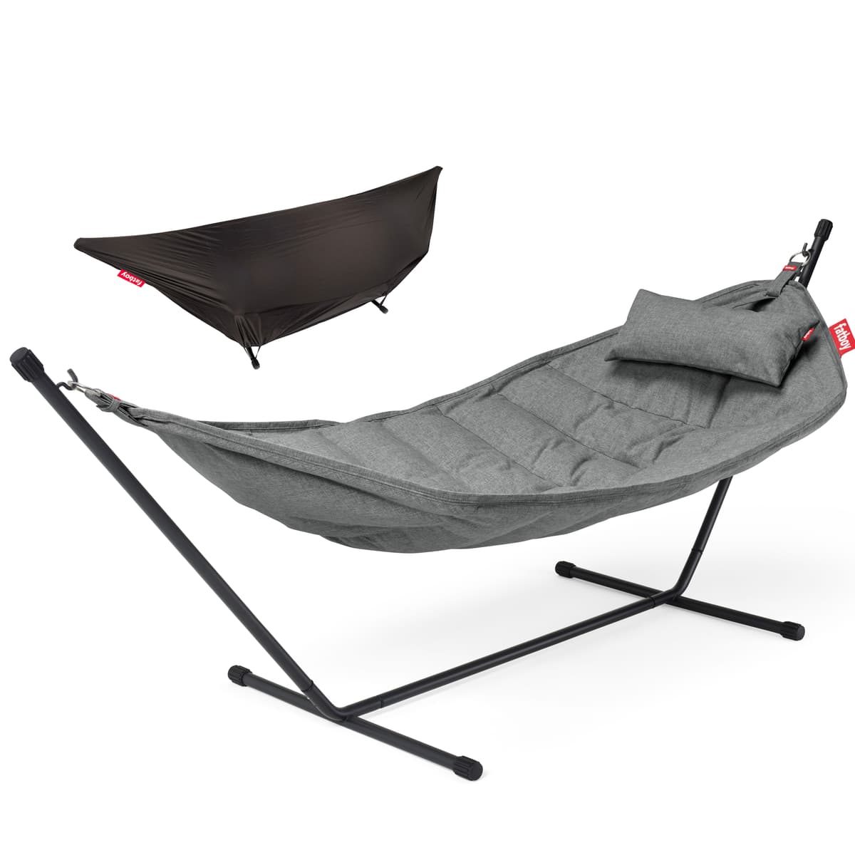 Fatboy Headdemock Superb Deluxe Hangmat Rock Grey Rack Black