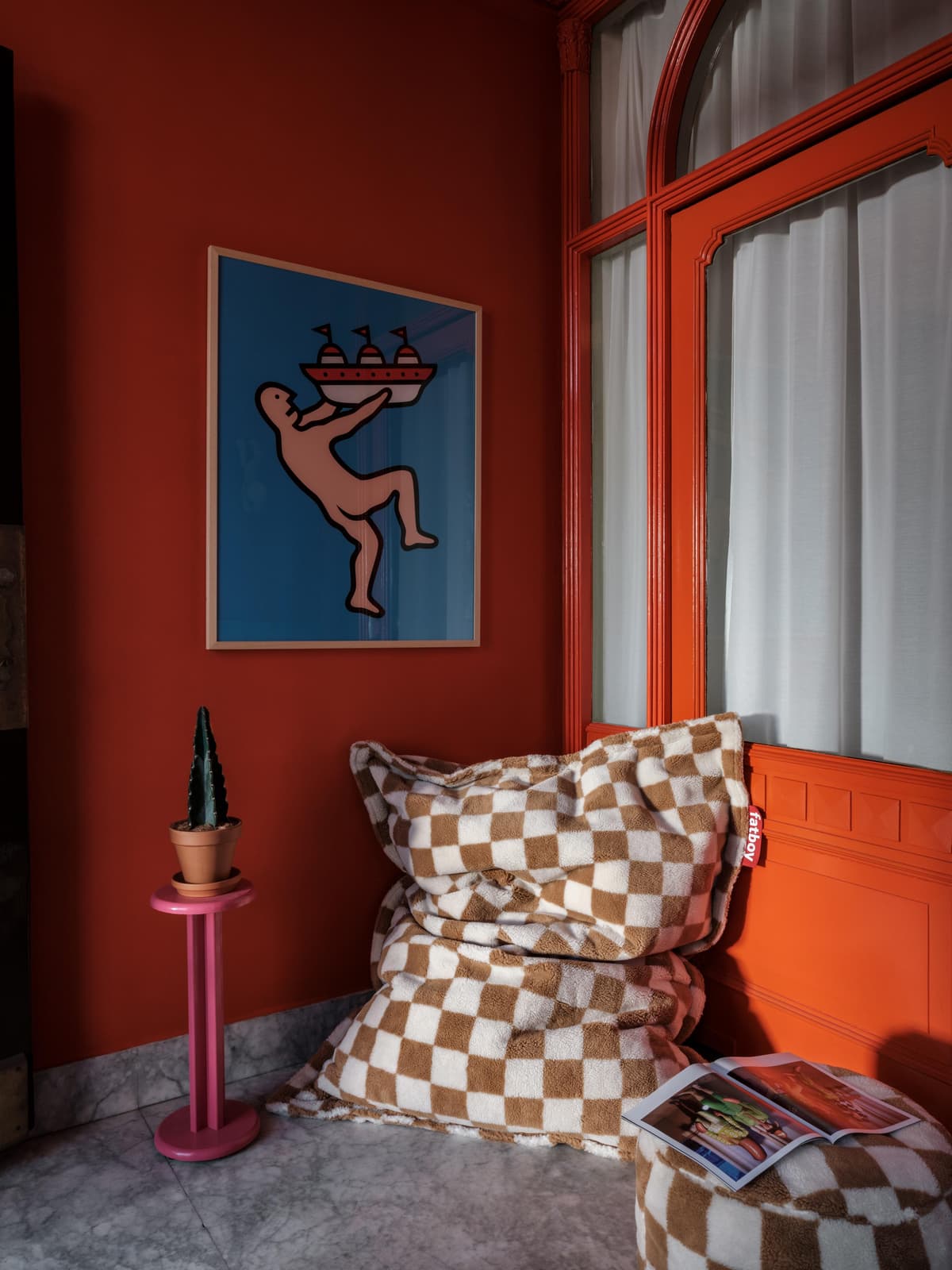 Fatboy Original Slim Teddy Zitzak Chess Almond Creme thumbnail 3