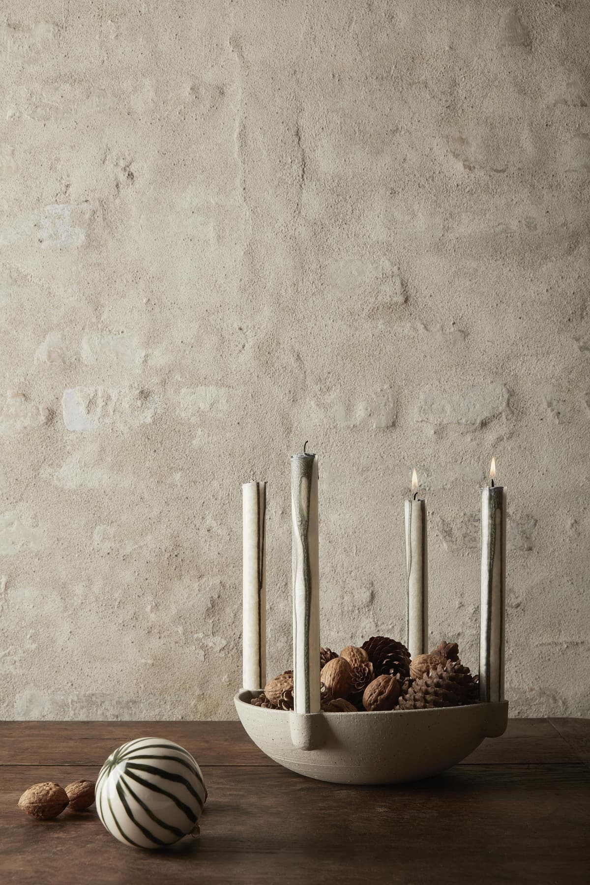 Ferm Living Bowl Kandelaar L Keramiek Beige thumbnail 2