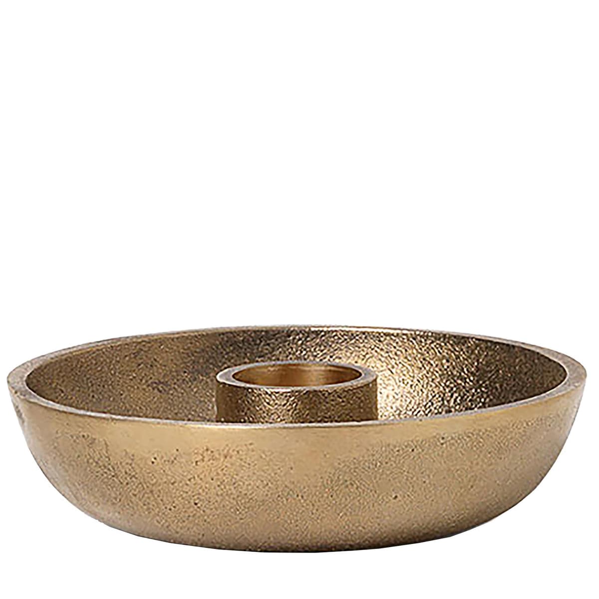 Ferm Living Bowl Kandelaar Single Aluminium Messing