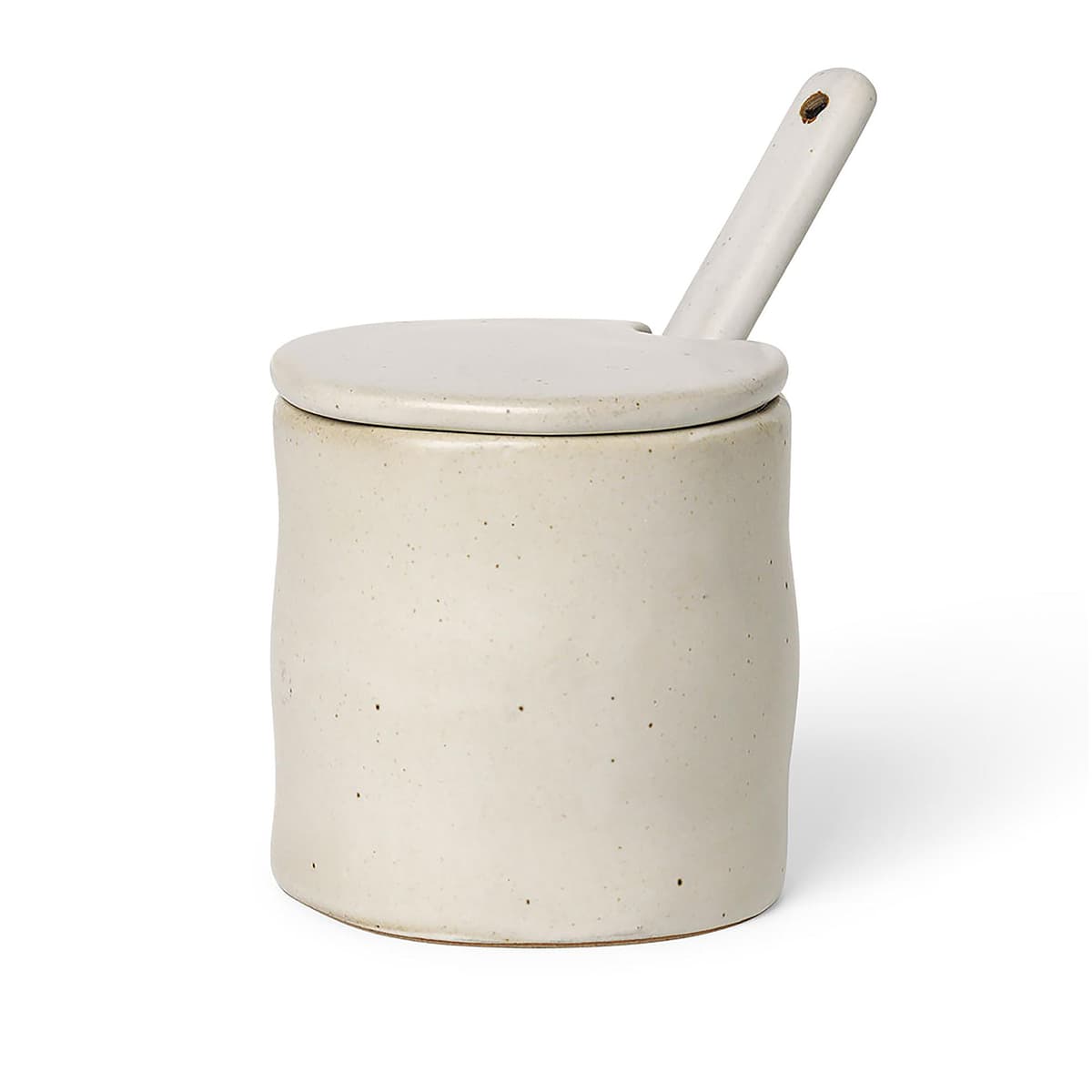 Ferm Living Flow Suikerpot Off White Speckle