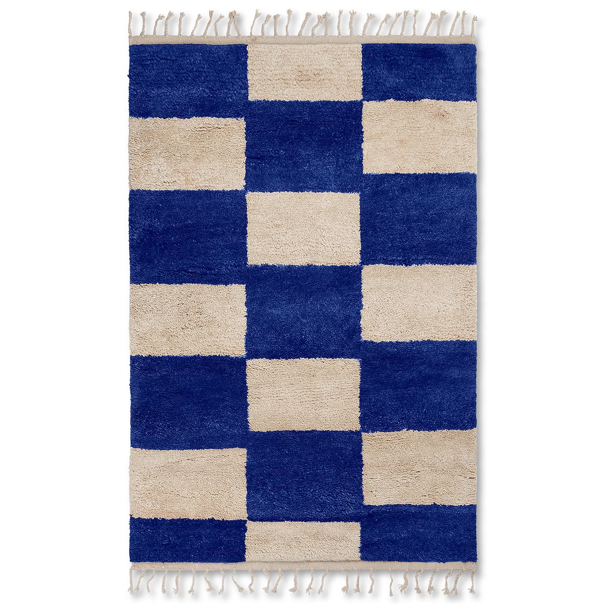 Ferm Living Mara Knotted Vloerkleed 120x180 Bright Blue/off-white