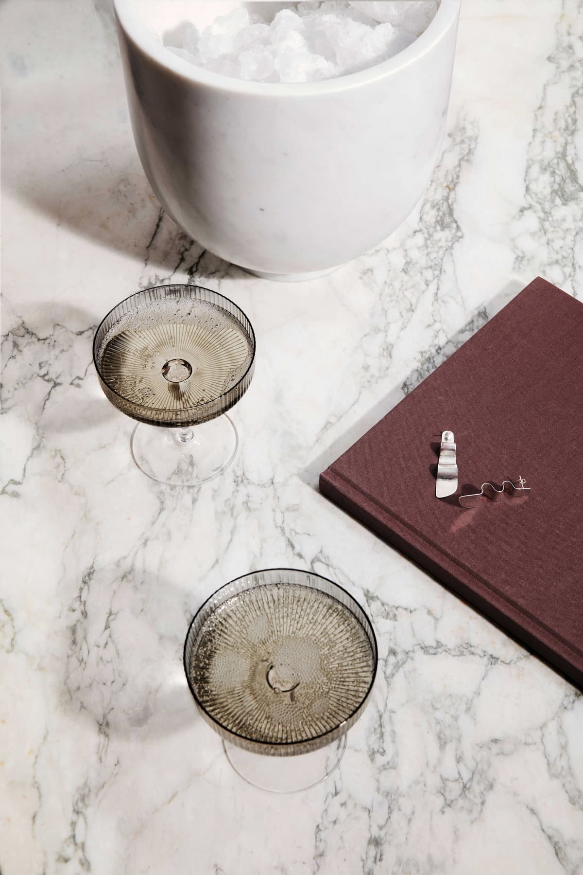 Ferm Living Ripple Champagne Glas Set Van 2 Frosted thumbnail 3