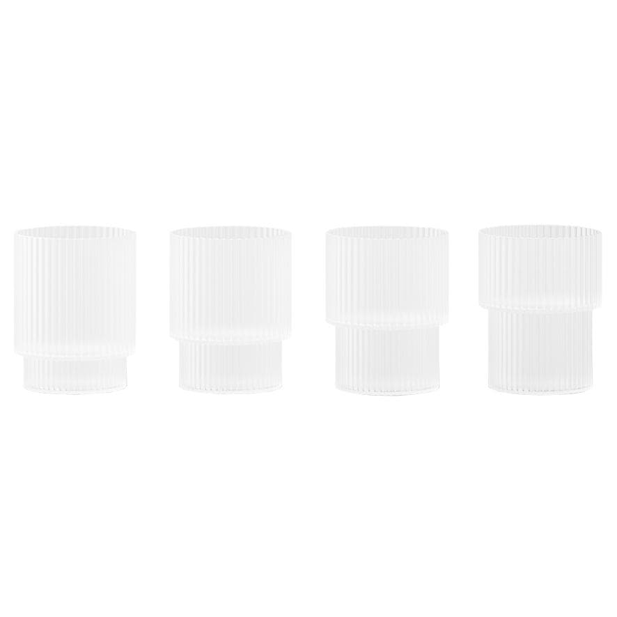 Ferm Living Ripple Glazen Set Van 4 Frosted