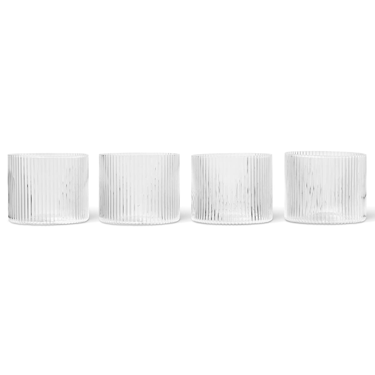 Ferm Living Ripple Low Glazen Set Van 4 Clear