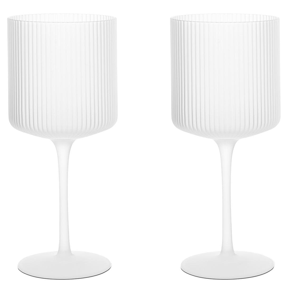 Ferm Living Ripple Red Wijnglas Set Van 2 Frosted