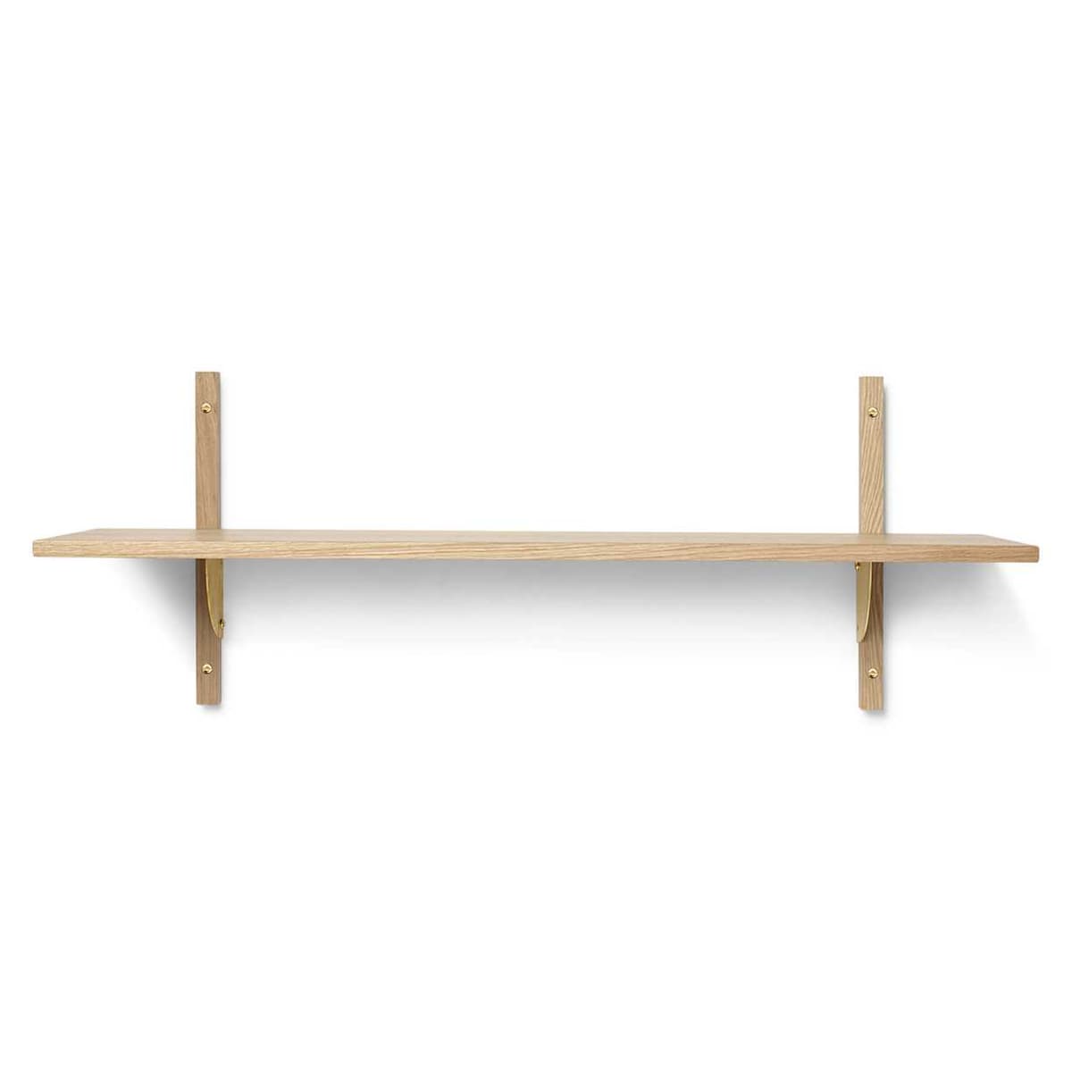Ferm Living Sector Shelf Wandplank Single Wide Natural Oak/Brass