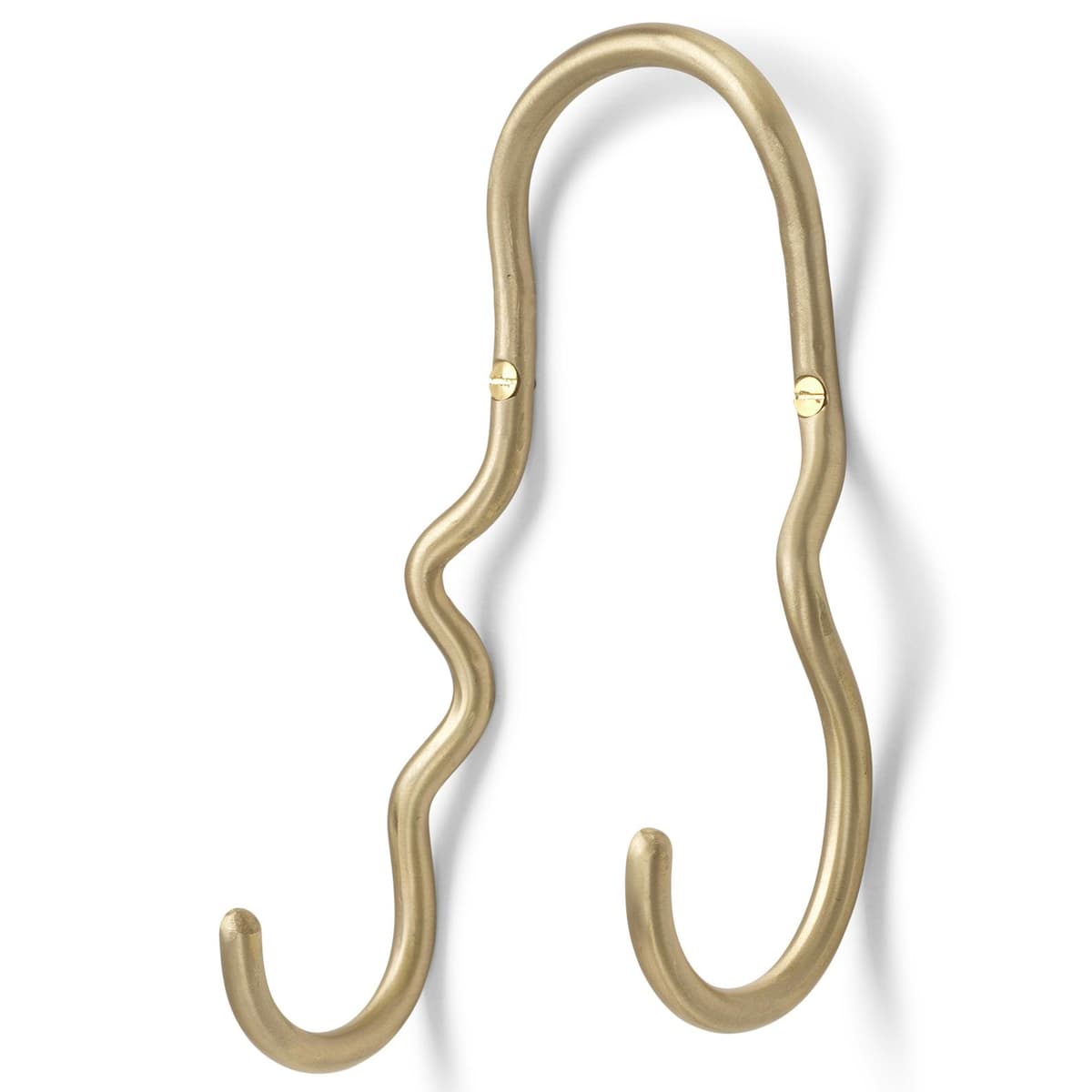 Ferm Living Curvature Haak Dubbel Messing