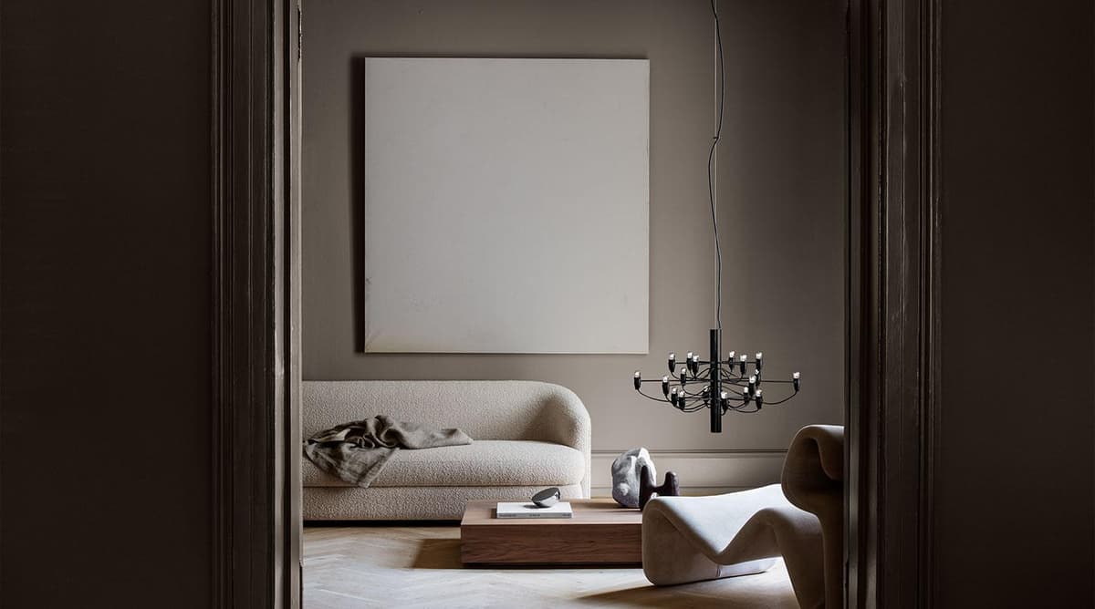 Flos 2097/18 By Gino Sarfatti KroonluchterØ69 Opaal Zwart thumbnail 3