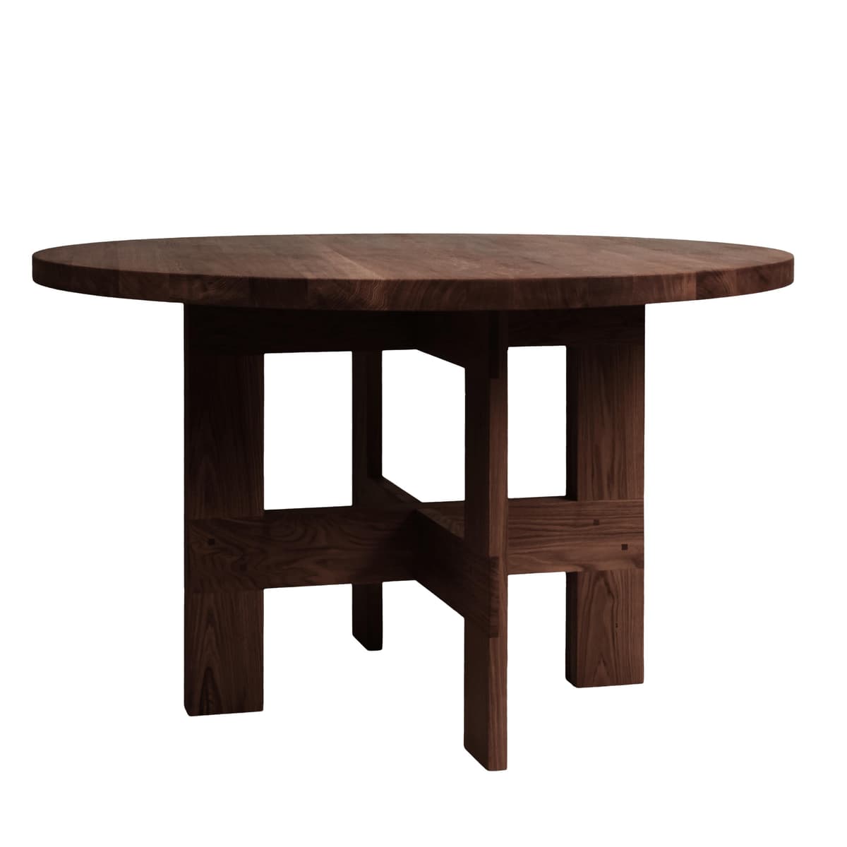 Frama Farmhouse Trestle EettafelØ120 Donker Eiken