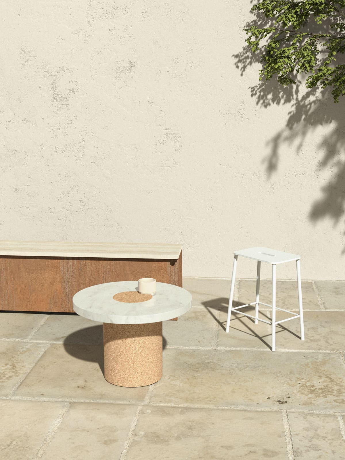 Frama Sintra BijzettafelØ60 Kurk/Ruivina Marmer Zwart thumbnail 4