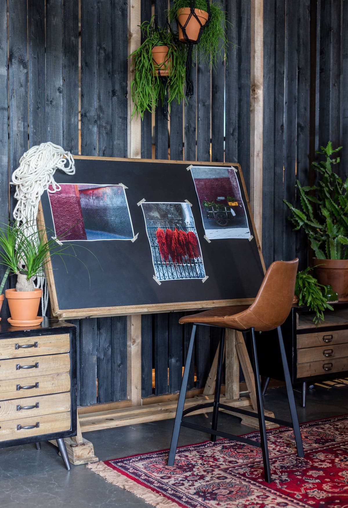 Dutchbone Franky Barkruk Laag Leer Bruin thumbnail 4