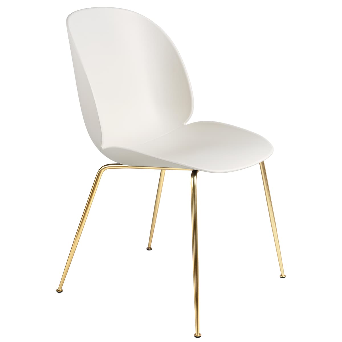 Gubi Beetle Stoel Met Messing Onderstel Alabaster White