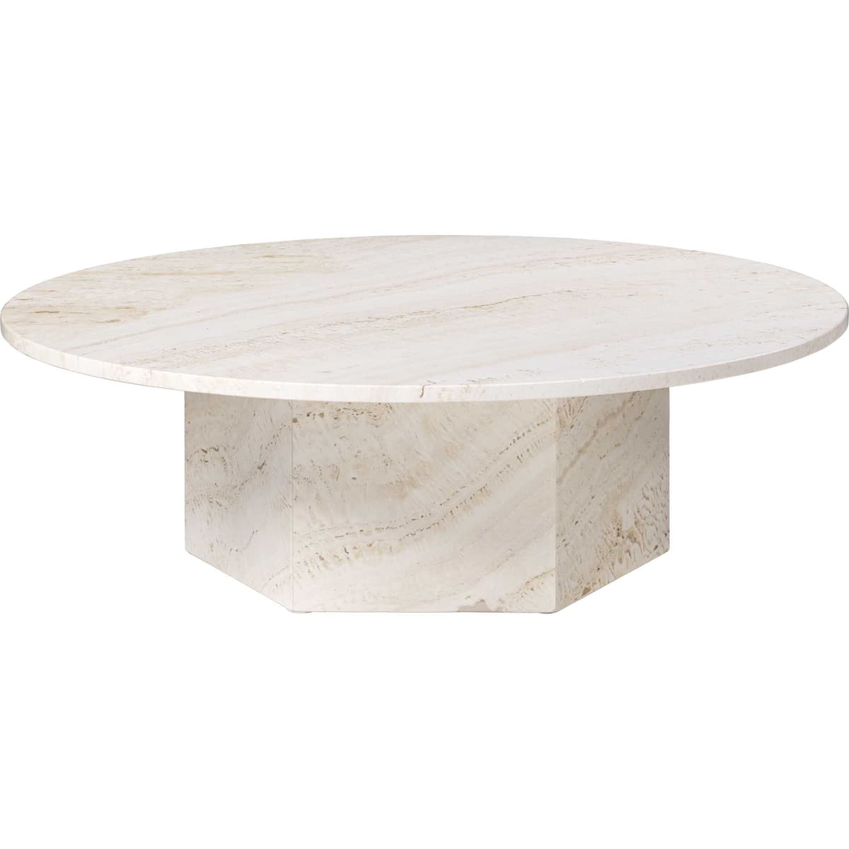 Gubi Epic SalontafelØ110 Neutral White Travertine