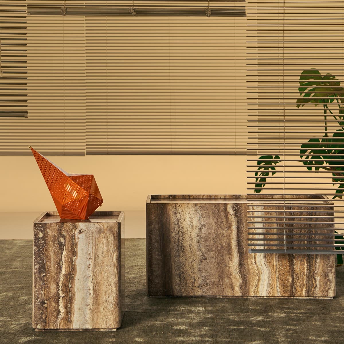 Gubi Pietra Bijzettafel 33x33 White Travertine thumbnail 3