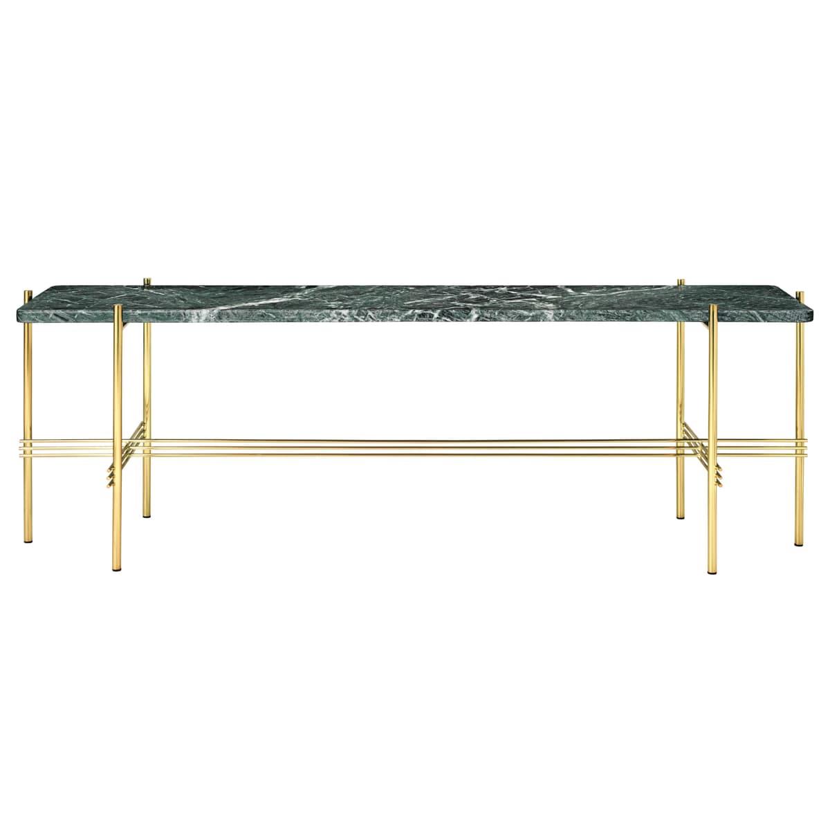 Gubi TS Sidetable 120x30x40 Messing/groen Marmer