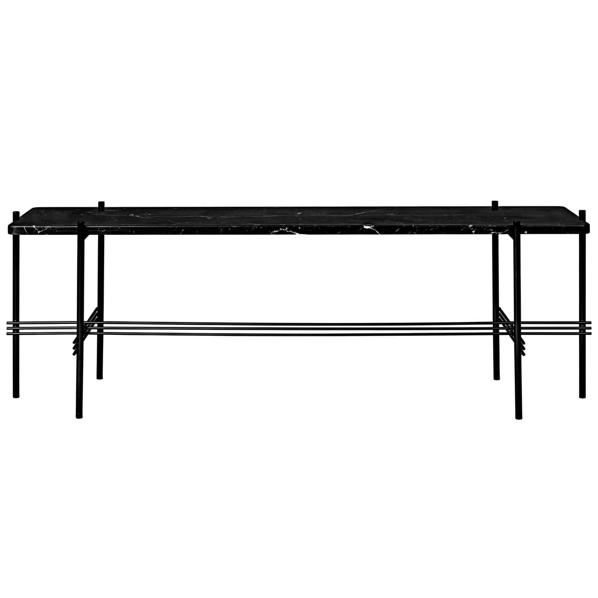 Gubi TS Sidetable 120x30x40 Zwart/zwart Marmer