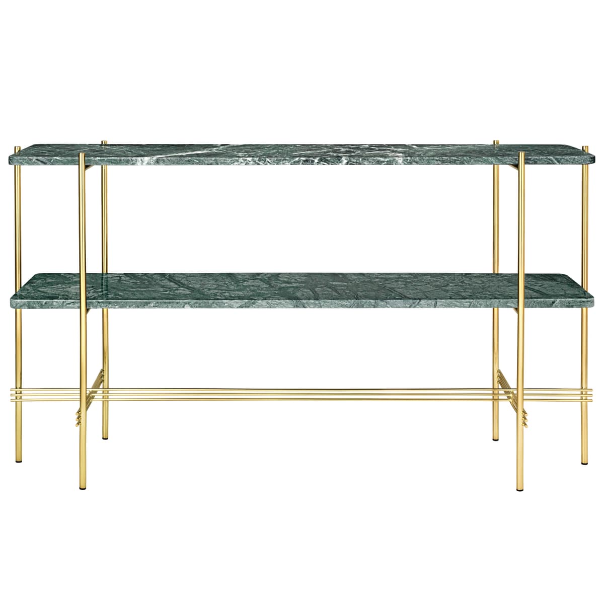 Gubi TS Sidetable 120x30x72 Messing/groen Marmer