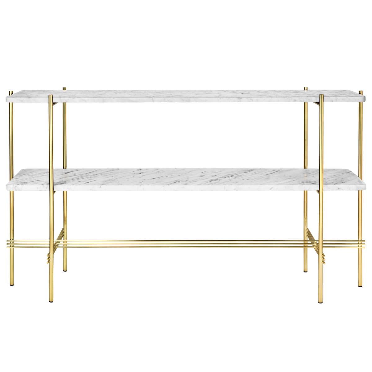 Gubi TS Sidetable 120x30x72 Messing/wit Marmer