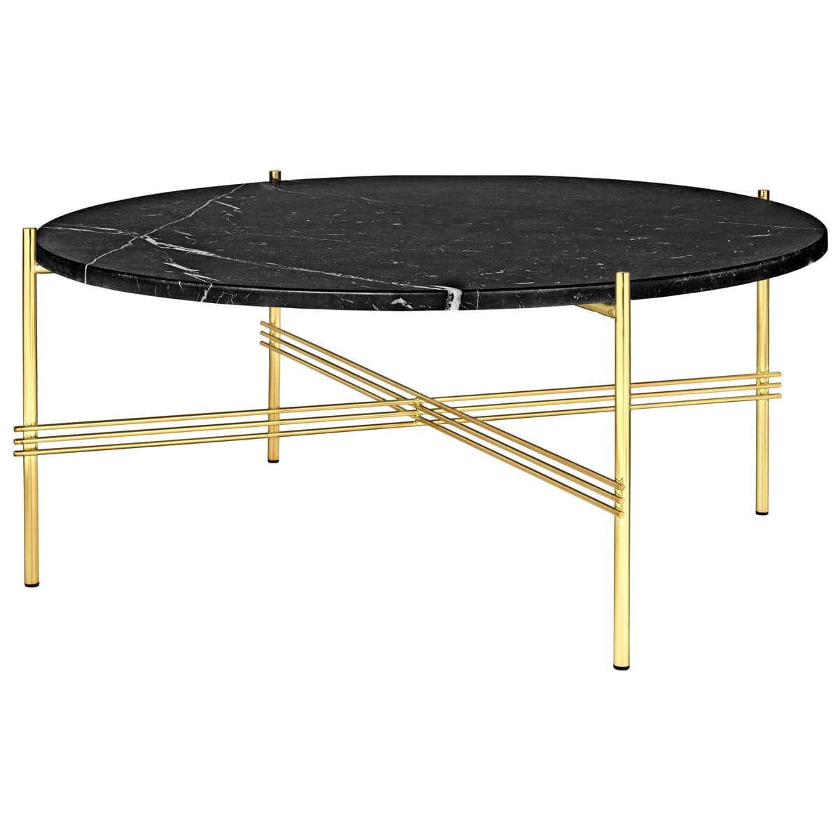 Gubi TS Salontafel 80 Messing/zwart Marmer