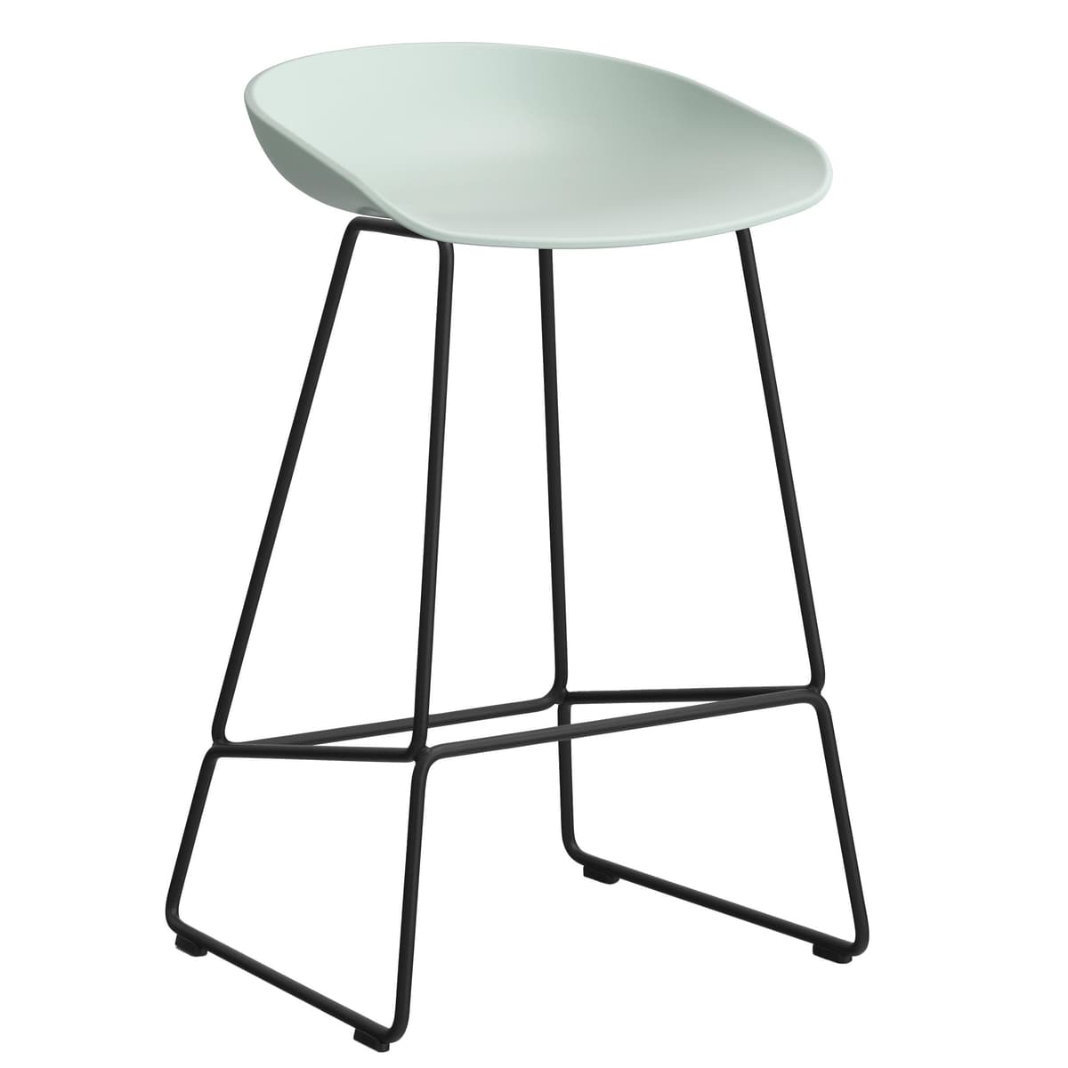 Hay AAS38 Barkruk 65cm Zwart Onderstel Dusty Mint