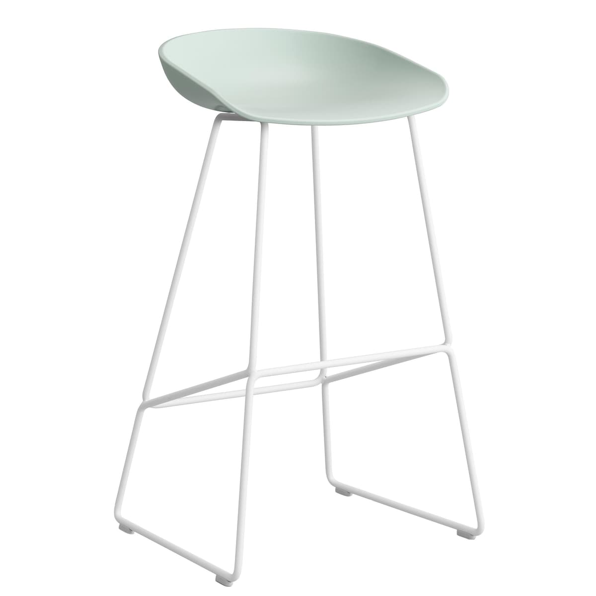 Hay AAS38 Barkruk 75cm Wit Onderstel Dusty Mint