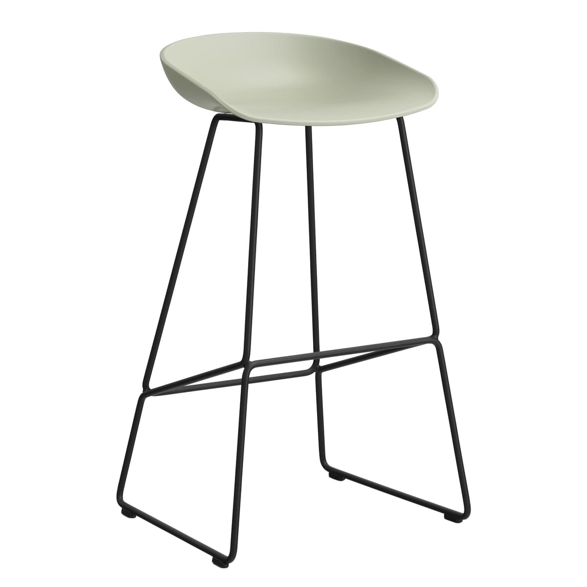 Hay AAS38 Barkruk 75cm Zwart Onderstel Pastel Green